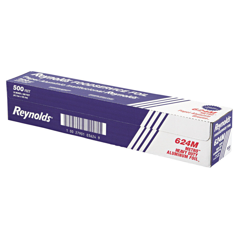 REYNOLDS CONSUMER PRODUCTS LLC Reynolds 624M  Wrap Metro Aluminum Foil, Heavy-Duty Gauge, 18in x 500ft, Silver