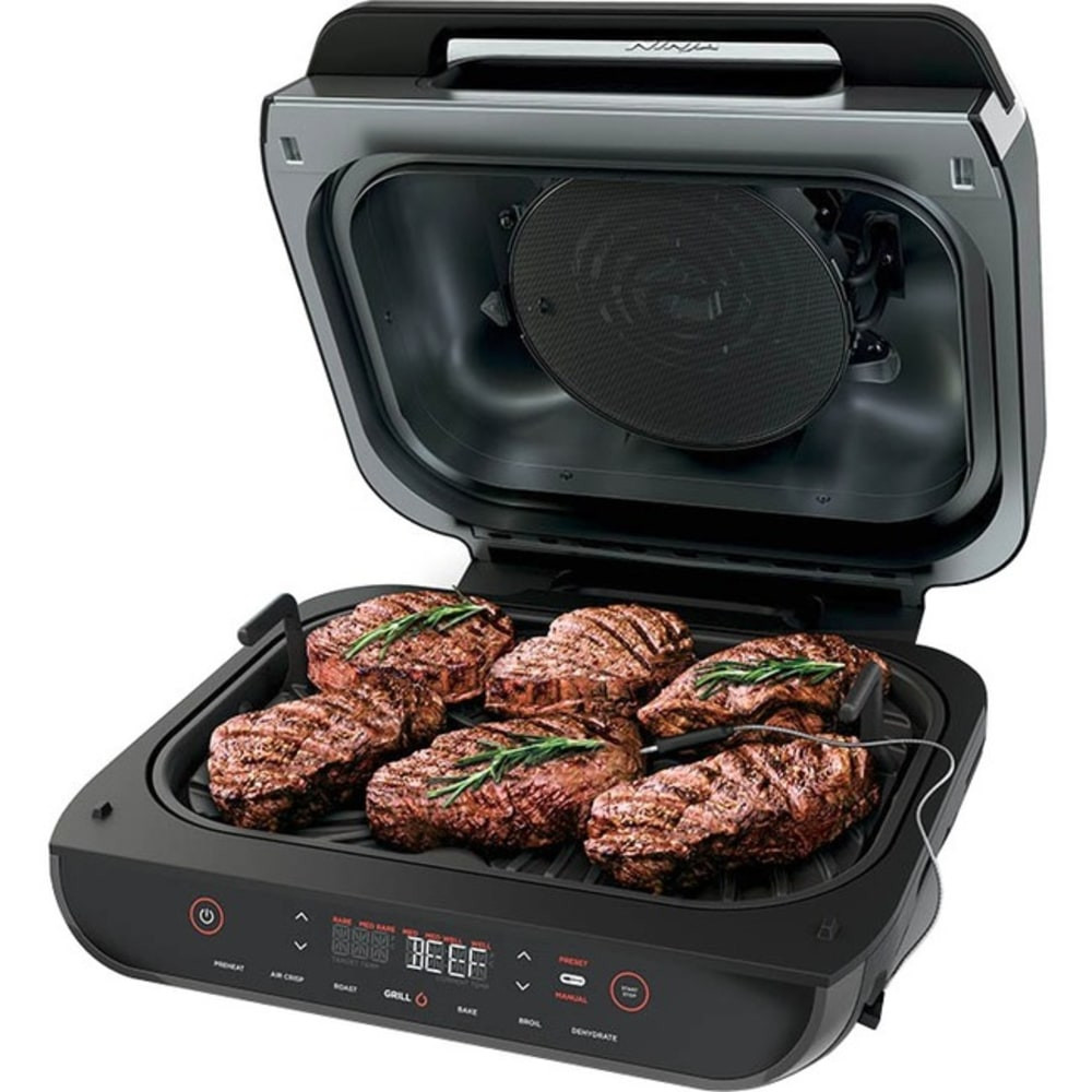 EURO PRO CORP Ninja FG551  Foodi Smart XL Indoor Grill - 1760 W - Electric - Indoor - Black, Silver, Stainless Steel