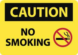 AccuformNMC Accident Prevention Sign: Rectangle, "Caution, No Smoking" C564RB