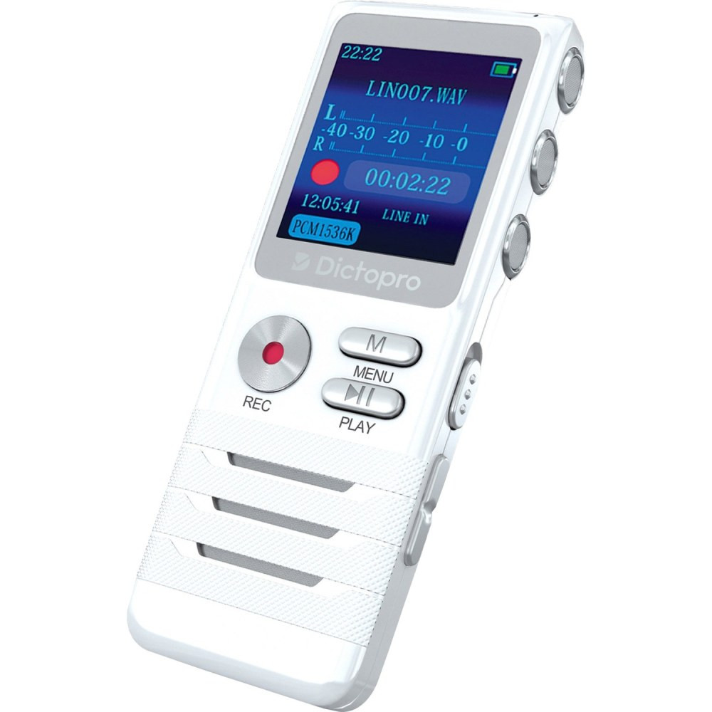 TREBLAB X100 Dictopro Digital Voice Activated Recorder by Dictopro - Easy HD Recording of Lectures and Meetings w/Double Microphone, MP3, USB, 8GB - 8 GB Flash Memory - MP3, WAV, APE, FLAC - 700 Hour Recording - USB - Portable