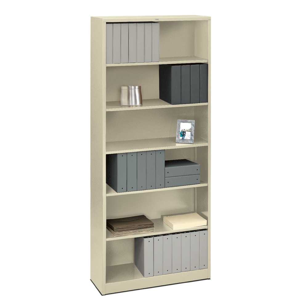 HNI CORPORATION HON S82ABCL  Brigade 6 Shelf Transitional Modular Shelving Bookcase, 81-1/8inH x 34-1/2inW x 12-5/8inD, Putty