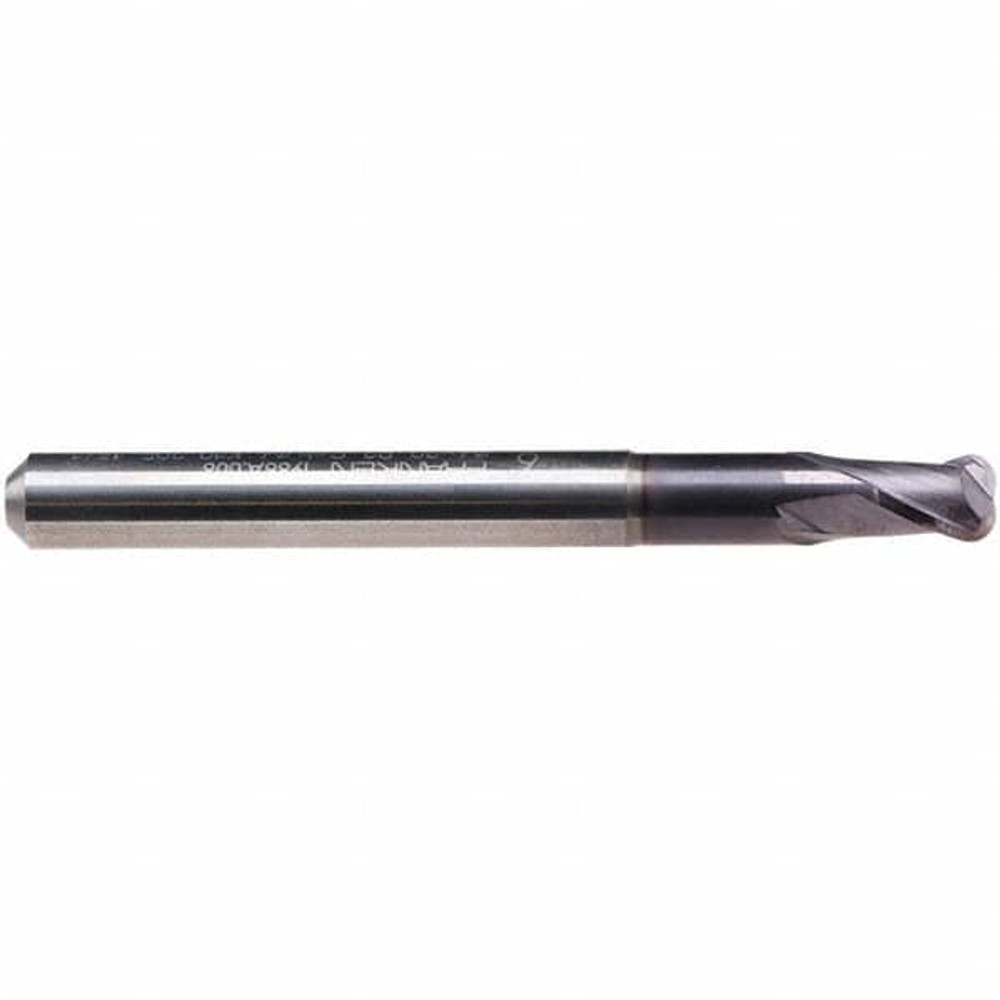 Emuge 1986A.009375 Corner Radius End Mill: 1/8" LOC, 0.0234" Radius, 2 Flutes