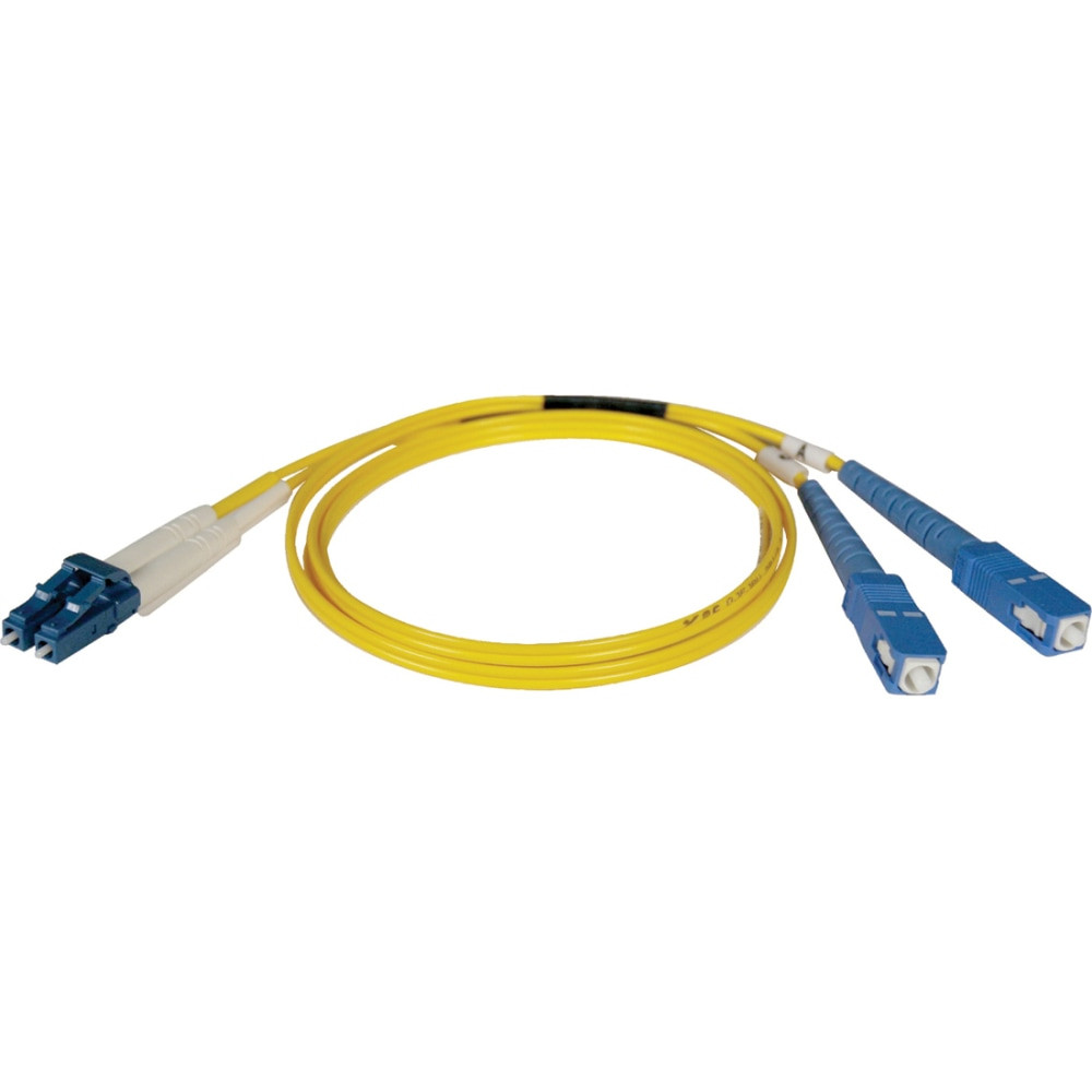 Efficient data transfer. With its singlemode design, the fiber patch cable is capable of delivering high-speed data transmission, making it suitable for data-intensive applications.  Optimized for performance. The cables 9 / 125 micron core and cladding diameter are specifically designed to minimize signal loss and maximize data integrity over longer distances.  Durable construction. The PVC jacket offers robust protection for the cable, ensuring long-lasting durability in various indoor environments while reducing the risk of damage.  User-friendly installation. This 25-meter patch cable is designed for easy installation, enabling quick setups in networking environments without compromising on connectivity quality.  Flexible connectivity options. Equipped with both LC and SC connectors, this cable allows compatibility with multiple devices and network configurations, providing users with flexibility.