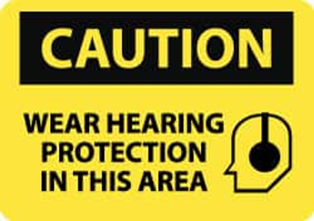 AccuformNMC Sign: Rectangle, "Caution - Wear Hearing Protection in This Area" C651RB