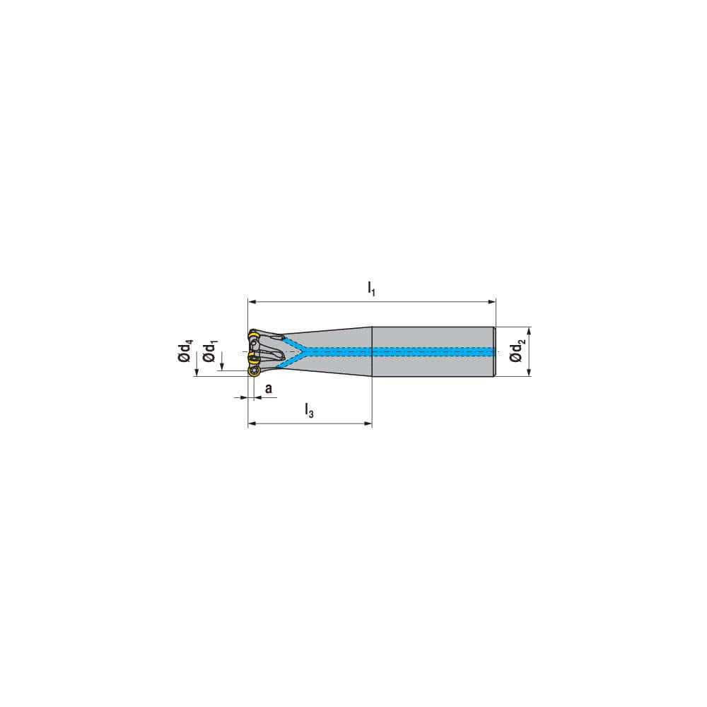 Ceratizit 50685520 Indexable Ball Nose End Mill: 20 mm Cut Dia, Solid Carbide, 200 mm OAL