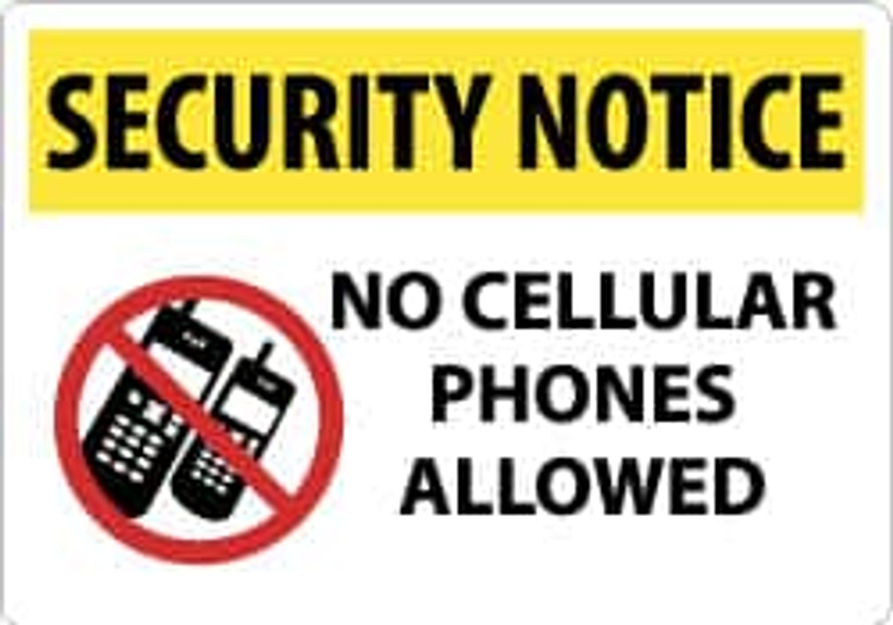 AccuformNMC Security & Admittance Sign: Rectangle, "Notice, NO CELLULAR PHONE ALLOWED" SN22RC