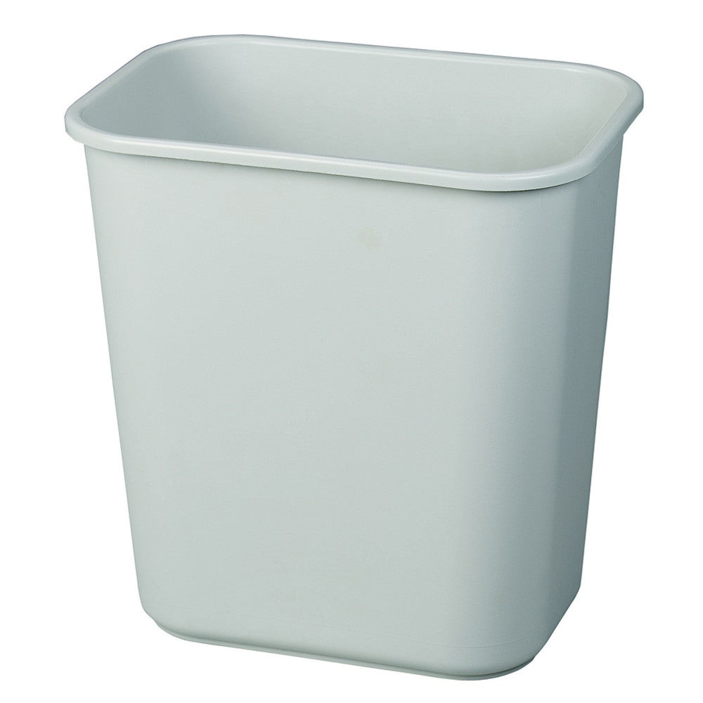 RUBBERMAID 295600GY  Durable Rectangular Plastic Wastebasket, 7 Gallons, 15inH x 14-1/4inW x 10-1/4inD, Gray