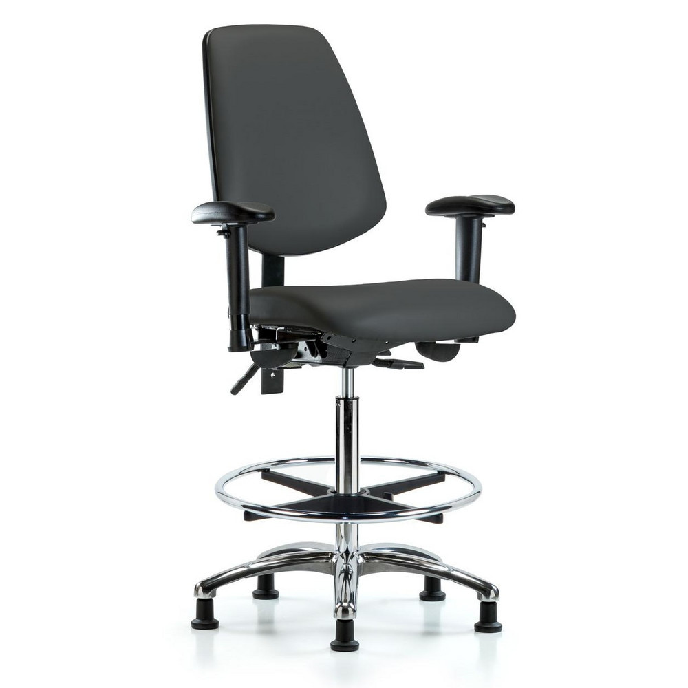 Blue Ridge Ergonomics MSC46989 Task Chair: Vinyl, Charcoal