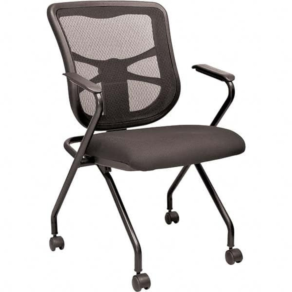 ALERA ALEEL4914 Stacking Chairs; Chair Type: Stack Chair ; Type: Stack Chair ; Arms Included: Yes ; Seat Material: Fabric ; Color: Black ; Seat Color: Black