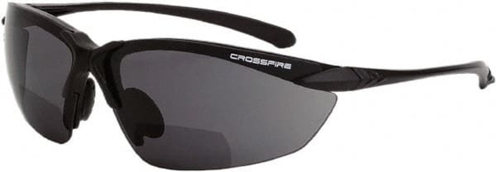 CrossFire 92115 Magnifying Safety Glasses: +1.5, Smoke Gray Lenses, Scratch Resistant