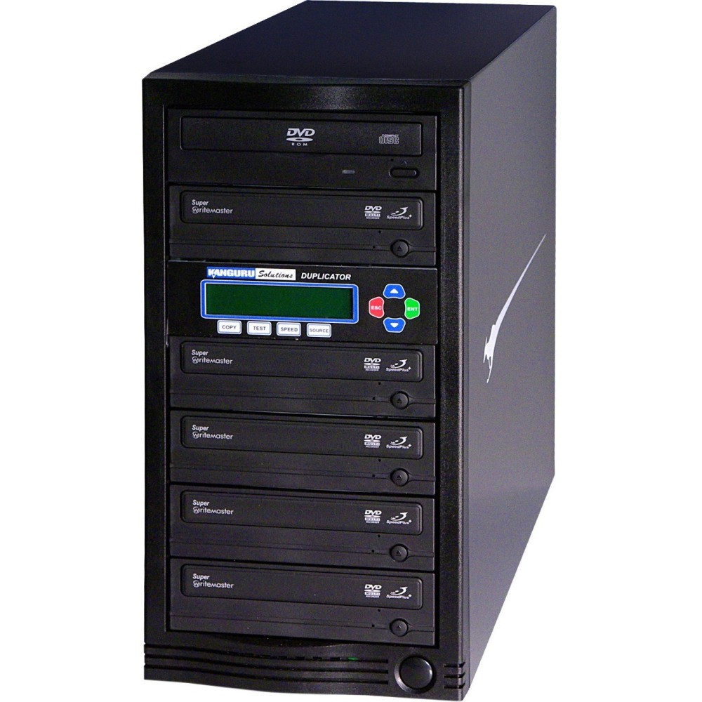 KANGURU U2-DVDDUPE-S5  DVD Duplicator 1 to 5 Target - Disk duplicator - DVD±RW (±R DL) x 5, DVD-ROM x 1 - max drives: 6 - 24x - USB 2.0 - external - TAA Compliant