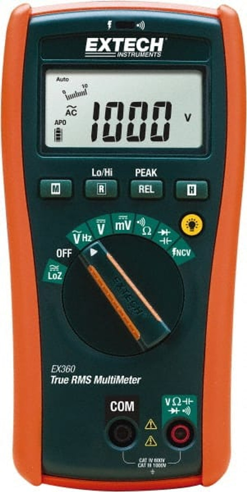Extech EX360 CAT IV, Digital & True RMS Multimeter: 1,000 VAC/VDC