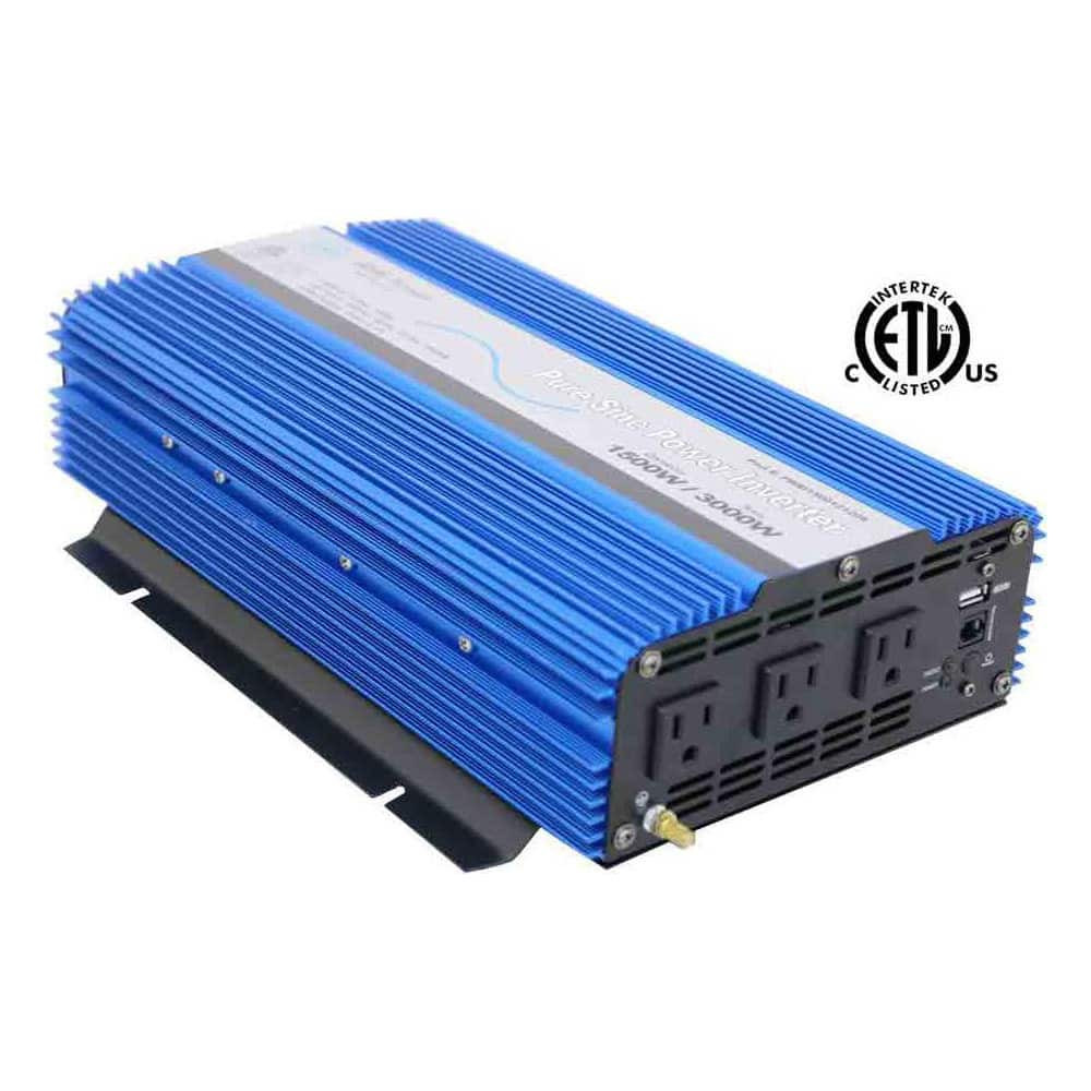 Aims Power PWRI150012120S Power Inverters; Input Voltage: 0.00 ; Output Voltage: 120 ; Continuous Output Power: 1500 ; Peak Output Power: 3000 ; Maximum Input Current Rating: 16 ; Output Amperage: 12.5