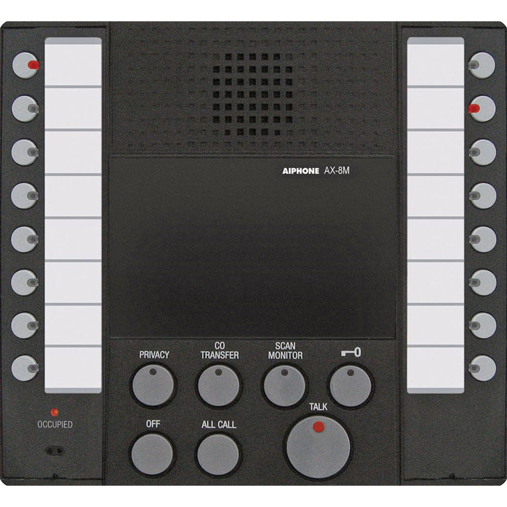 Aiphone AX-8M Intercoms & Call Boxes; Intercom Type: Audio Master Station ; Connection Type: Corded ; Number of Stations: 1 ; Height (Decimal Inch): 3.000000 ; Depth (Decimal Inch): 8.2500 ; Depth (Inch): 8-1/4