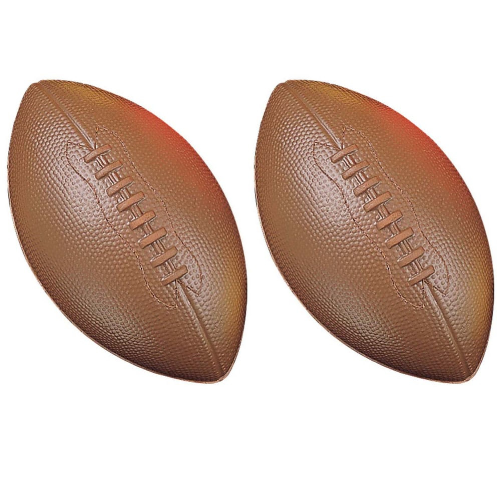 EDUCATORS RESOURCE Champion Sports CHSFFC-2  Coated High Density Foam Footballs, 6in x 10-1/2in, Brown, Pack Of 2 Balls