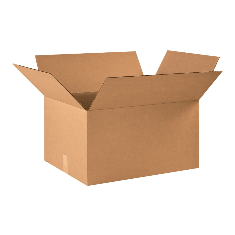 B O X MANAGEMENT, INC. 221712 Partners Brand Corrugated Boxes, 22in x 17in x 12in, Kraft, Pack Of 10