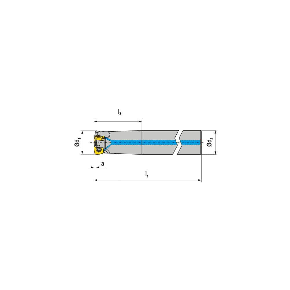 Ceratizit 50681032 Indexable High-Feed End Mill: 32 mm Cut Dia, 32 mm Cylindrical Shank