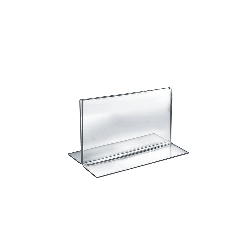 AZAR DISPLAYS 152723  Double-Foot Acrylic Sign Holders, 5in x 7in, Clear, Pack Of 10