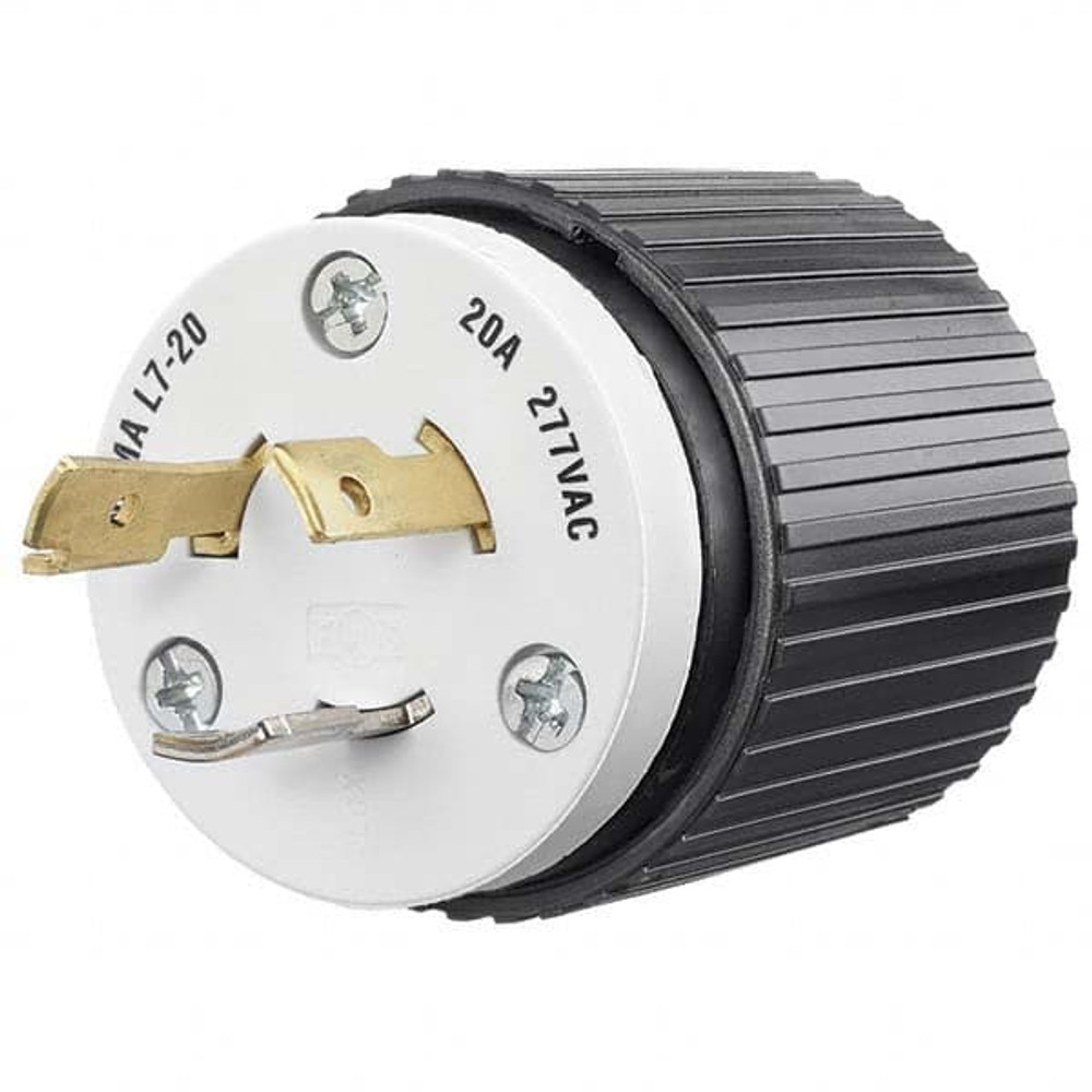 Bryant Electric 70720NP Locking Inlet: Plug, Industrial, L7-20P, 277V, Black & White
