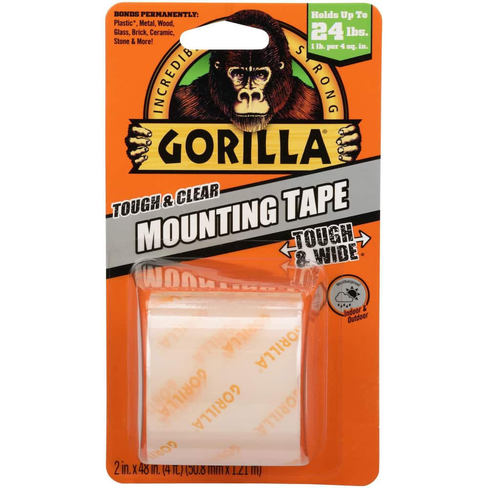 Gorilla Glue 104671 Double Sided Tape; Width (Inch): 2 ; Thickness (mil): 39.0000 ; Color: Clear ; Application: Mounting ; Length Ft.: 4.000 ; Length (Inch): 48