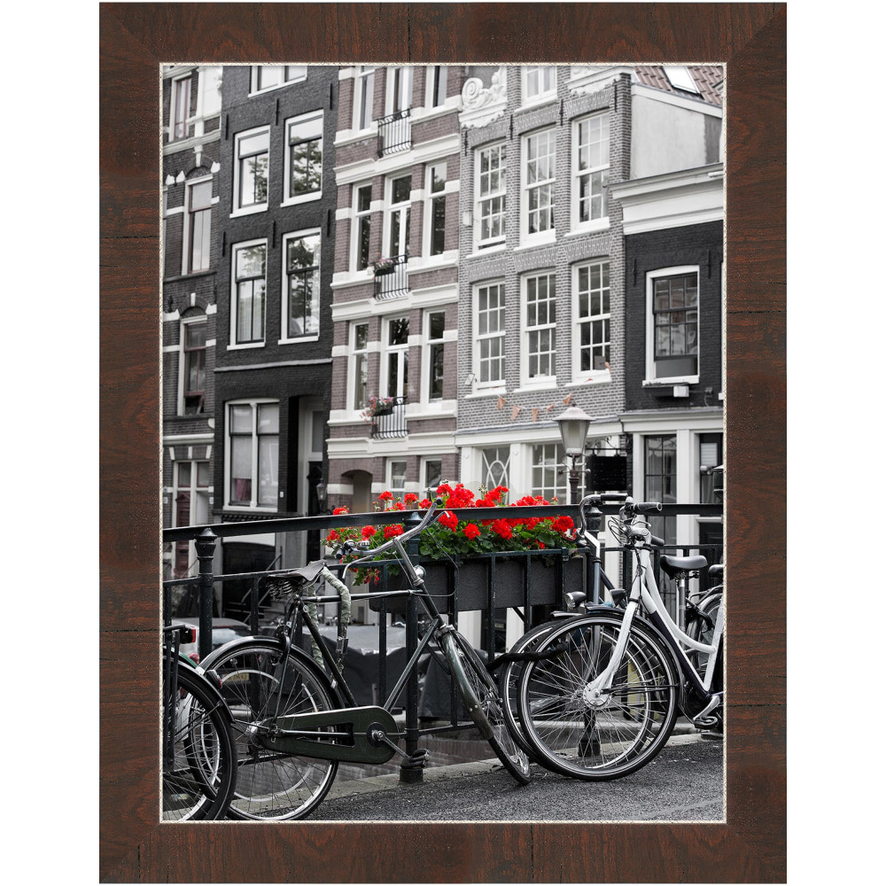 UNIEK INC. Amanti Art A42707345867  Narrow Picture Frame, 27in x 21in, Matted For 18in x 24in, Wildwood Brown