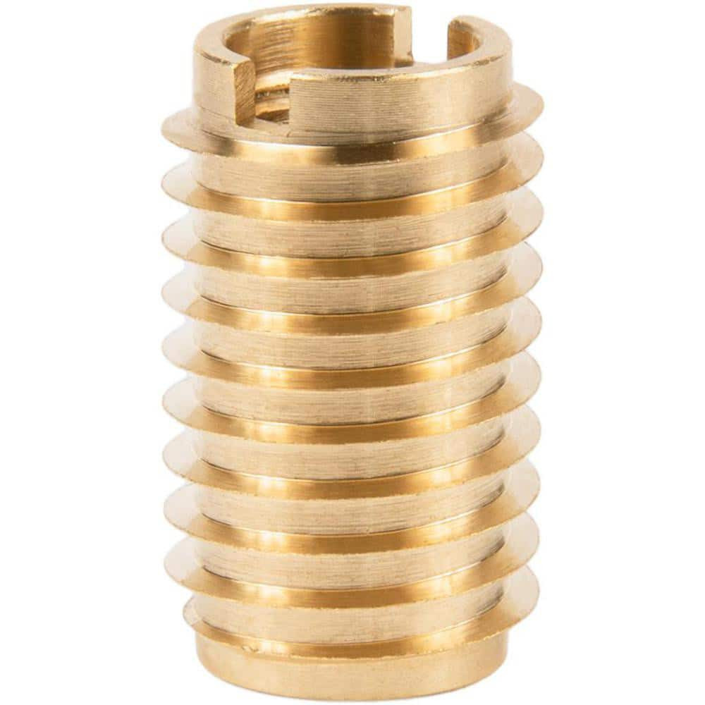 E-Z LOK 400-610 Hex Drive & Slotted Drive Threaded Inserts; Product Type: Knife ; Thread Size: 3/8-16 ; Material: Brass ; Finish: Uncoated ; Drill Size: 0.5160 ; Hex Size: 3/8