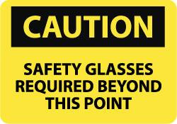 AccuformNMC Sign: Rectangle, "Caution - Safety Glasses Required Beyond This Point" C351AC