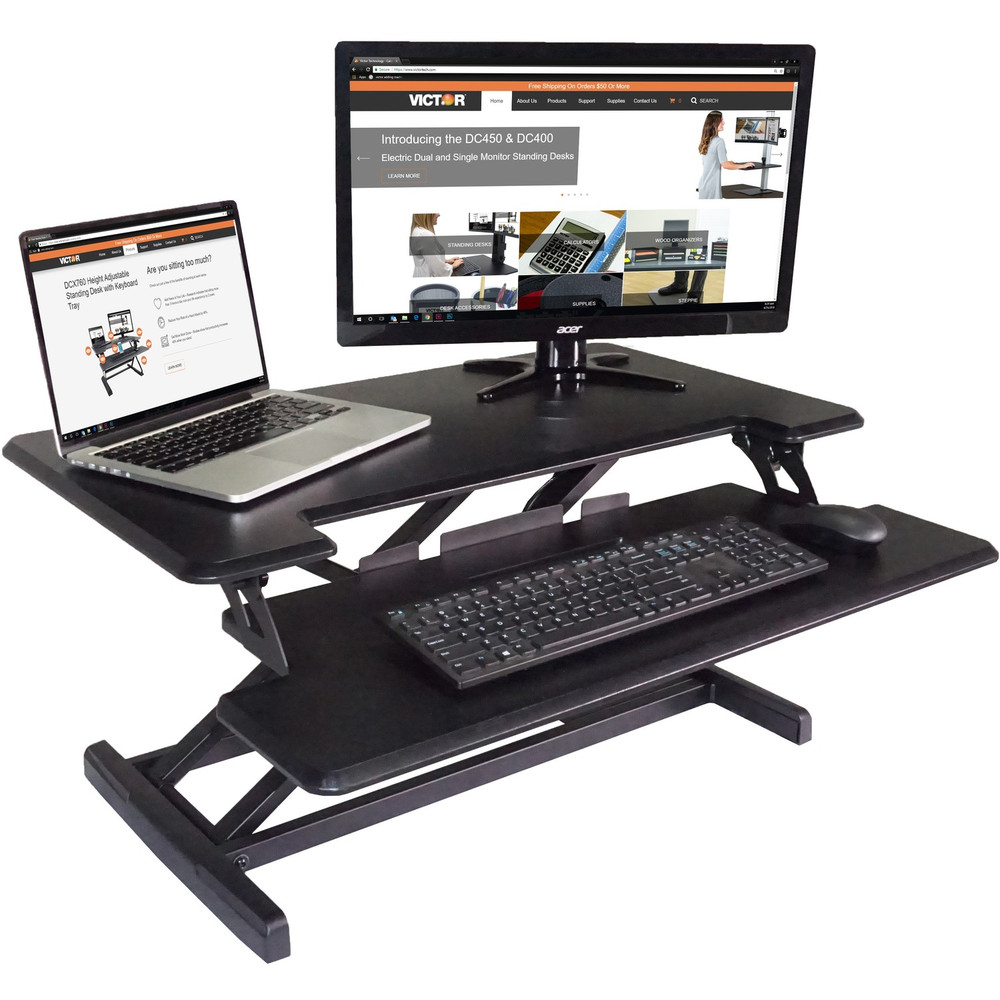 Victor Technology, LLC Victor DCX610 Victor High Rise Height Adjustable Compact Standing Desk with Keyboard Tray