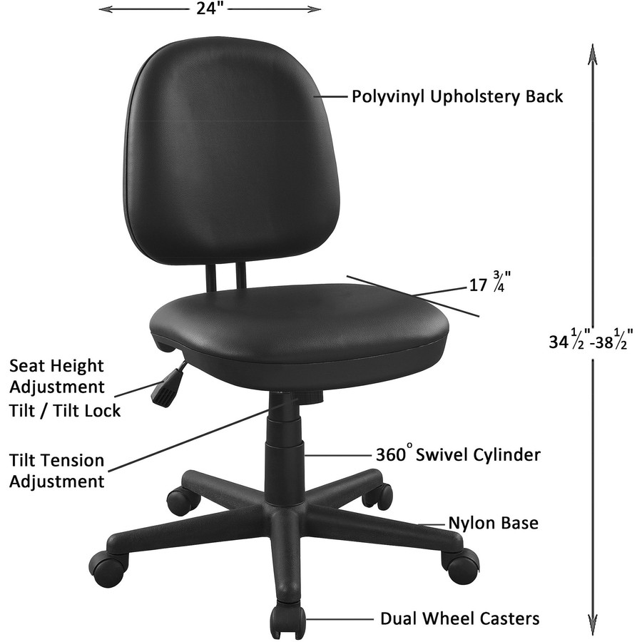 Lorell 84875 Lorell Vinyl Contoured Task Chair
