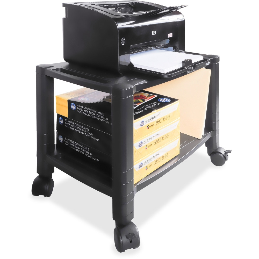 KANTEK INC. Kantek PS610  Mobile 2-Shelf Printer/Fax Stand - 75 lb Load Capacity - 2 x Shelf(ves) - 14in Height x 13.3in Width - Floor - Black