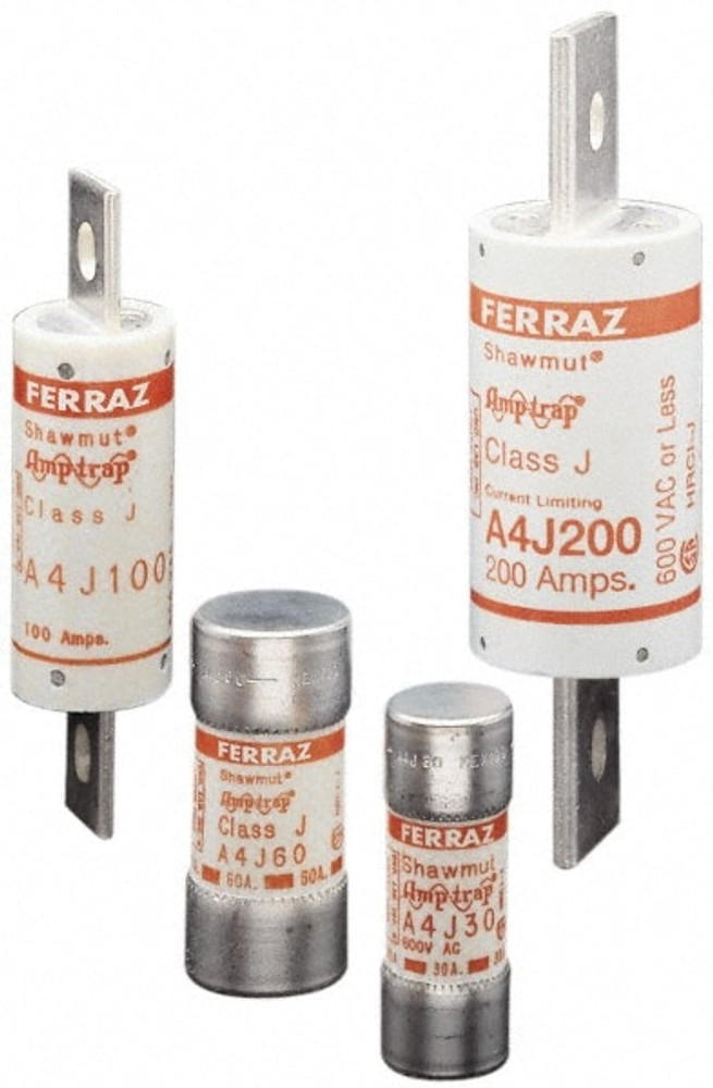 Ferraz Shawmut A4J600 Cylindrical Fast-Acting Fuse: J, 600 A, 8" OAL, 2-1/2" Dia