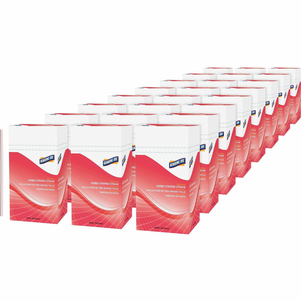 Genuine Joe 58944CT Genuine Joe Jumbo Striped Straws