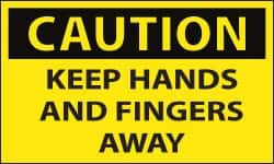 AccuformNMC Accident Prevention Label: "Caution - Keep Hands & Fingers Away", Rectangle, 5" Wide, 3" High C537AP