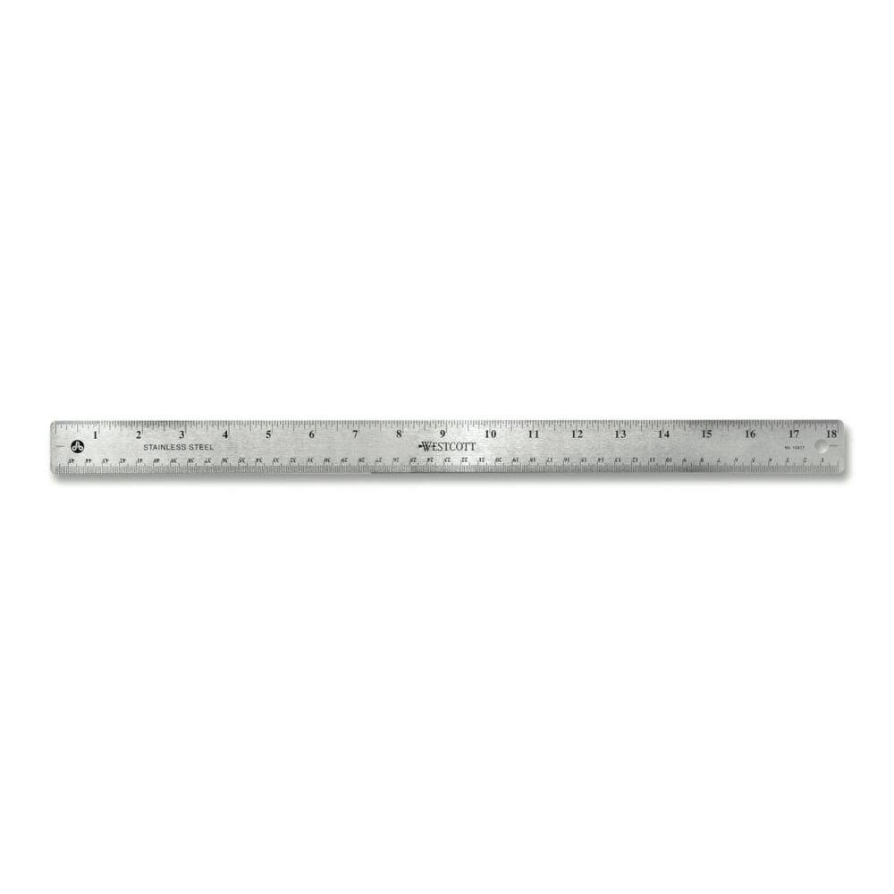 ACME UNITED CORPORATION 50203 Westcott Stainless Steel Ruler, 18in/45cm ACME UNITED CORPORATION 50203 Westcott Stainless Steel Ruler, 18in/45cm