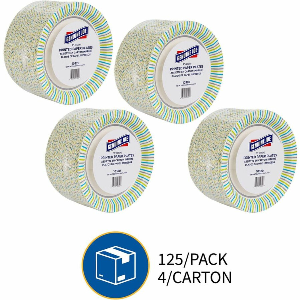 Genuine Joe 10320CT Genuine Joe 9" Printed Paper Plates