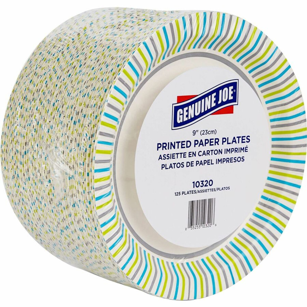 Genuine Joe 10320CT Genuine Joe 9" Printed Paper Plates