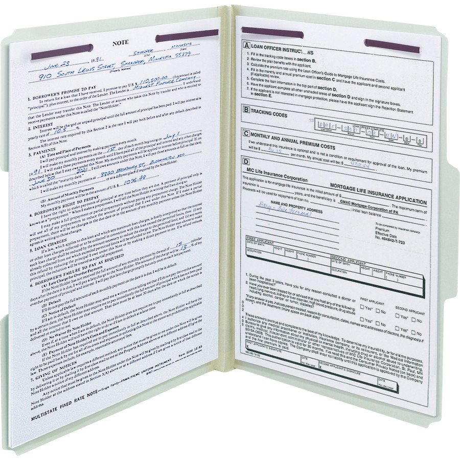 Smead Manufacturing Company Smead 19931 Smead 1/3 Tab Cut Legal Recycled Fastener Folder