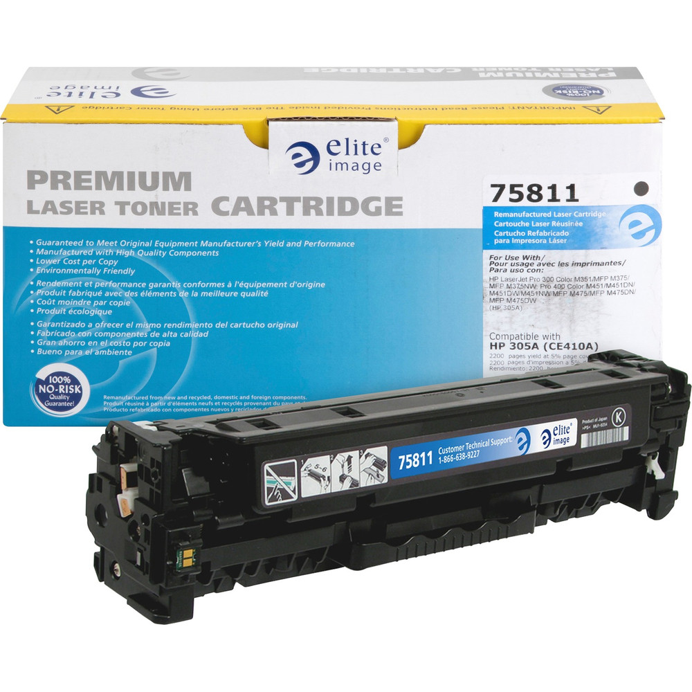 Elite Image 75811 Elite Image Remanufactured Laser Toner Cartridge - Alternative for HP 305A (CE410A) - Black - 1 Each