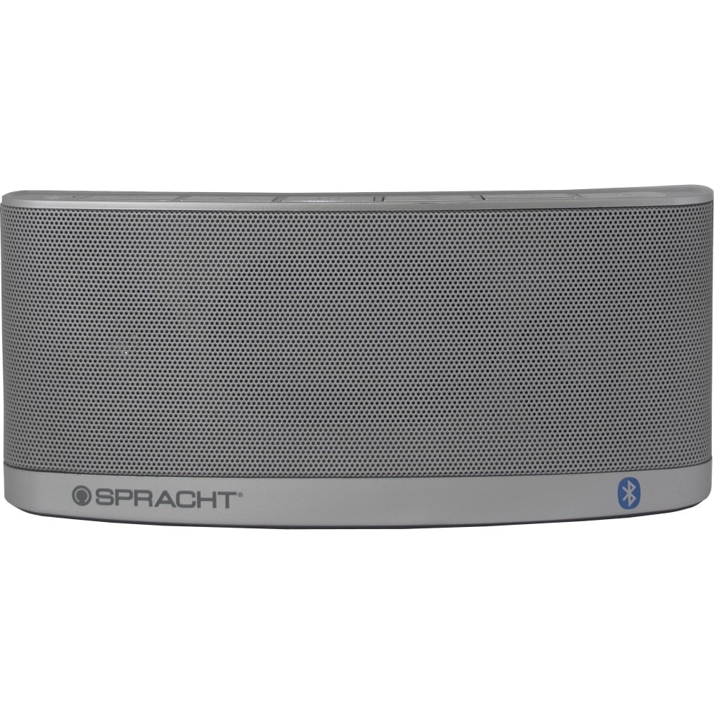 Listen to your favorite music, podcasts and audiobooks anywhere with this Spracht Blunote2.0 portable Bluetooth speaker. Advanced Audio Distribution Profile technology helps deliver high-quality wireless audio streaming, and the passive bass radiator creates deep, rich tones for a more potent sound. The high-quality integrated microphone lets you pair your smartphone and make calls through this Spracht Blunote2.0 portable Bluetooth speaker.  Compatible with most smartphones, tablets, Mac and Windows devices.  Physical speaker function buttons provide direct control.  Passive bass radiation provides a rich low end.  High-capacity 1000 mAh battery provides long listening times.  Lightweight construction and a compact design provide easy portability.