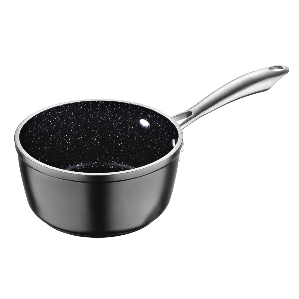 BERGNER US INC. MPUS13004BLK Masterpro Vital 1.2-Quart Aluminum Non-Stick Sauce Pan, Black