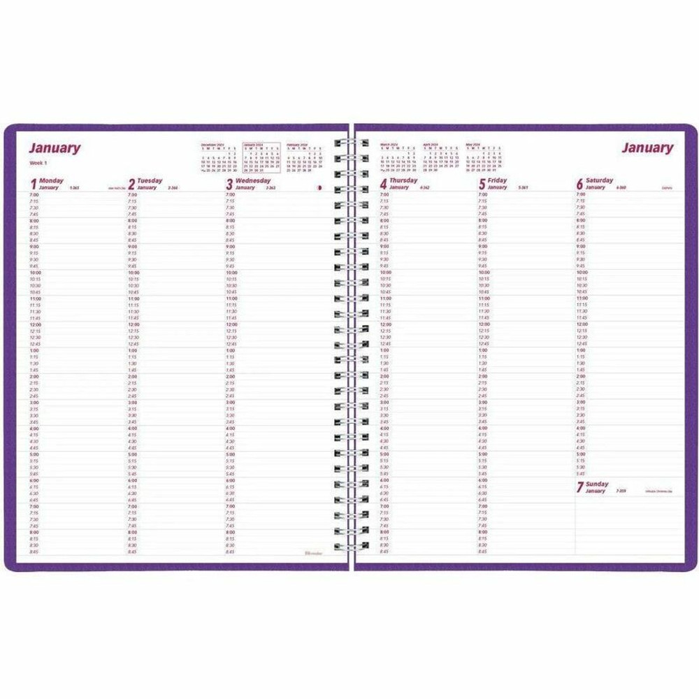 Dominion Blueline, Inc Brownline CB950VPUR Brownline DuraFlex Weekly Appointment Planner