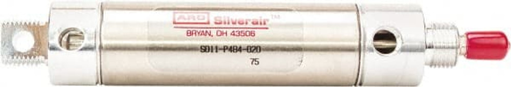 ARO/Ingersoll-Rand SD15-P4B4-010 Double Acting Rodless Air Cylinder: 1-1/2" Bore, 1" Stroke, 200 psi Max, 1/8 NPT Port, Nose & Pivot Mount