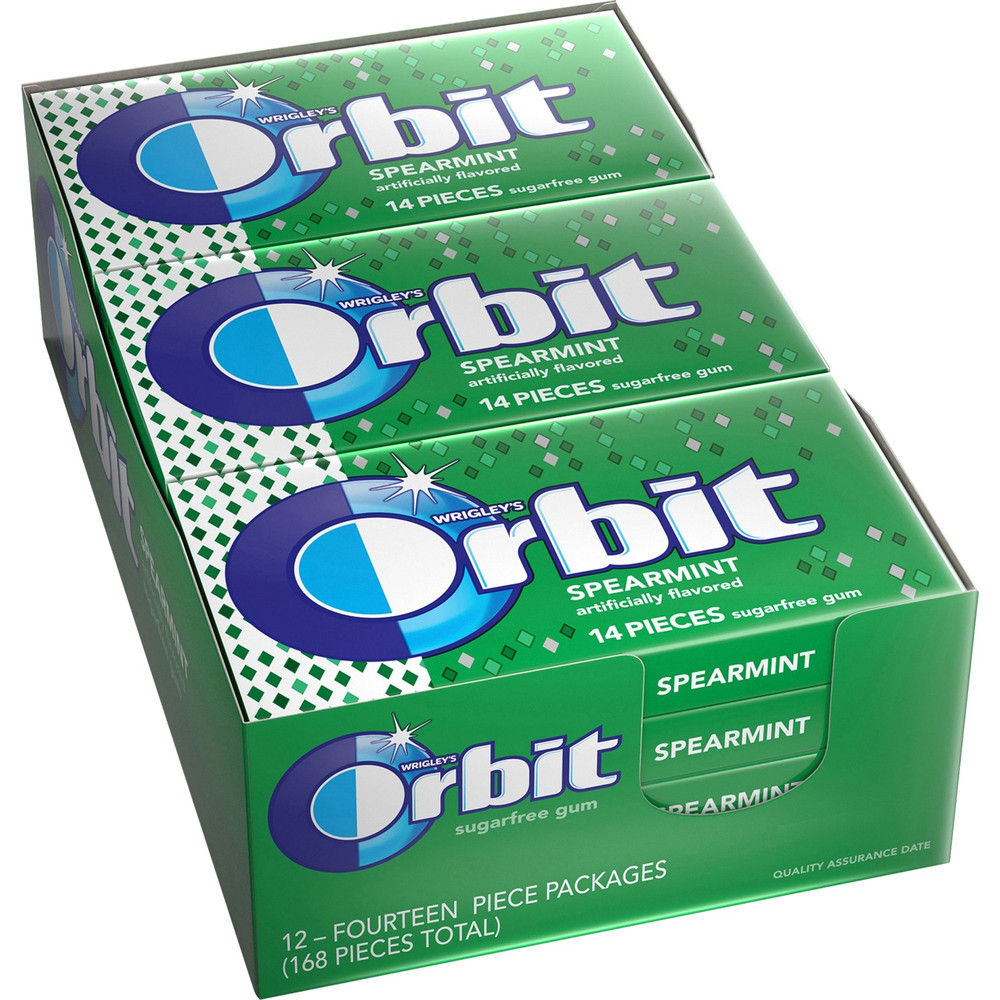 Wm. Wrigley Jr. Company Orbit 11484 Orbit Spearmint Sugar-free Gum - 12 packs