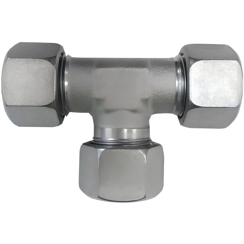 Brennan D2603-L12-L12-L Metal Compression Tube Fittings; Fitting Type: Tee ; Material: Steel ; Thread Size (mm): M18x1.5 ; Thread Standard: None ; Tube Inside Diameter: 12.000 ; Overall Length (Decimal Inch): 1.2598