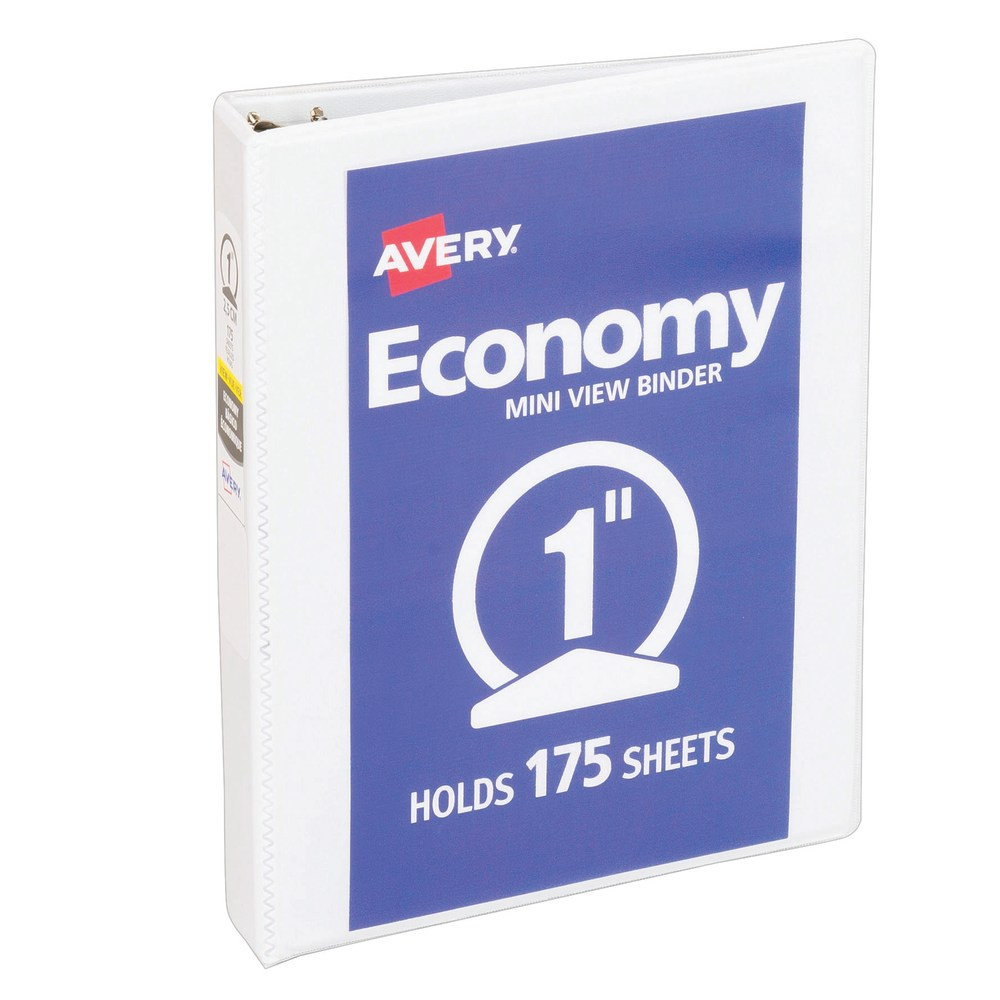 AVERY PRODUCTS CORPORATION Avery 05806  Economy 3-Ring Binder, 1in Round Rings, White