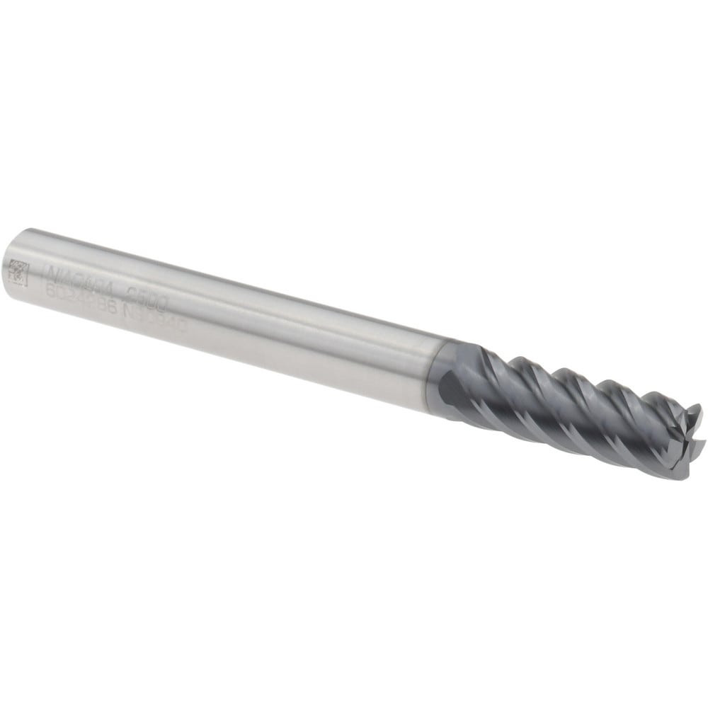 Niagara Cutter 17006992 Corner Radius End Mill: 1/4" Dia, 3/4" LOC, 0.02" Radius, 5 Flutes, Solid Carbide