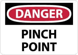 AccuformNMC Accident Prevention Sign: Rectangle, "Danger, PINCH POINTS" D599PB