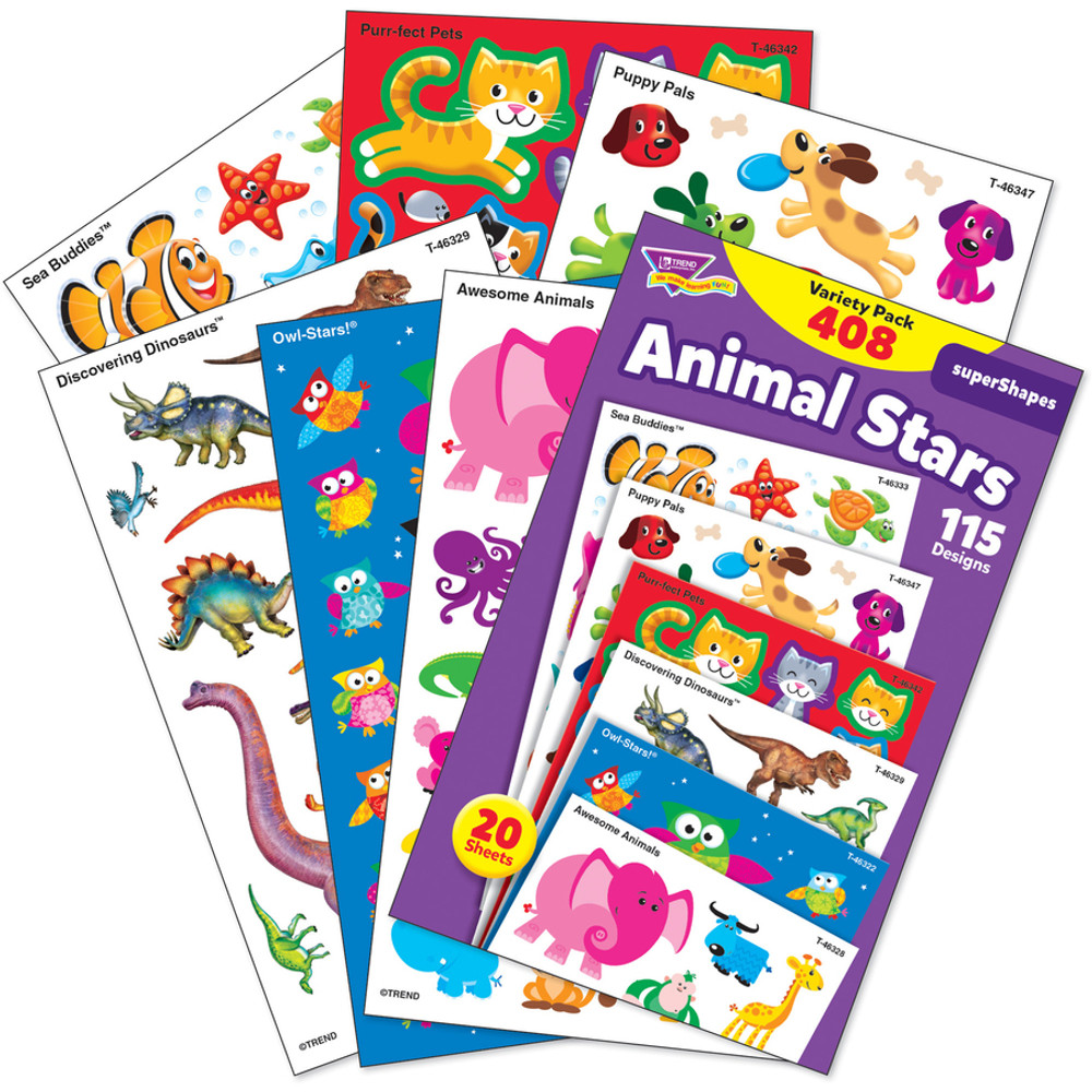 TREND Enterprises Inc. Trend 46928 Trend Animal Fun Stickers Variety Pack