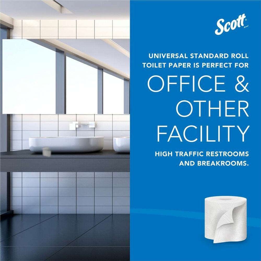 Kimberly-Clark Corporation Scott 13217 Scott Professional 100% Recycled Fiber Standard Roll Toilet Paper with Elevated Design