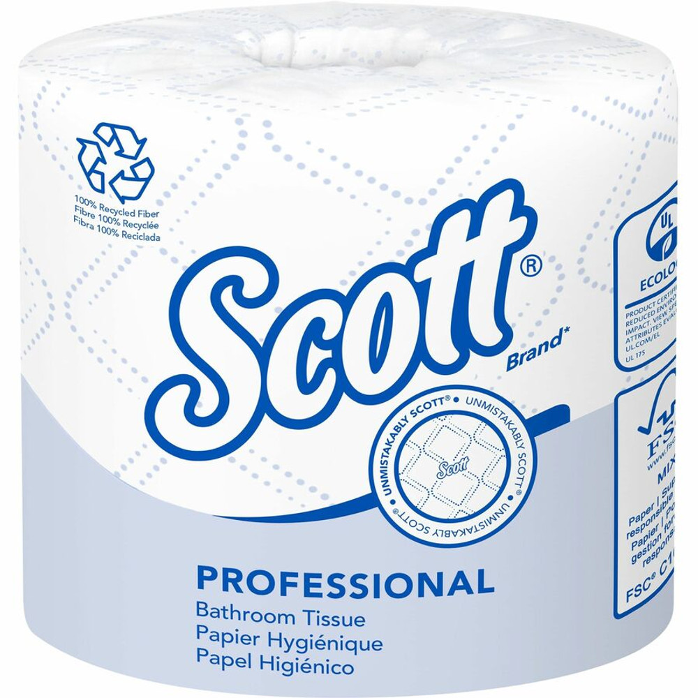 Kimberly-Clark Corporation Scott 13217 Scott Professional 100% Recycled Fiber Standard Roll Toilet Paper with Elevated Design